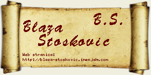 Blaža Stošković vizit kartica